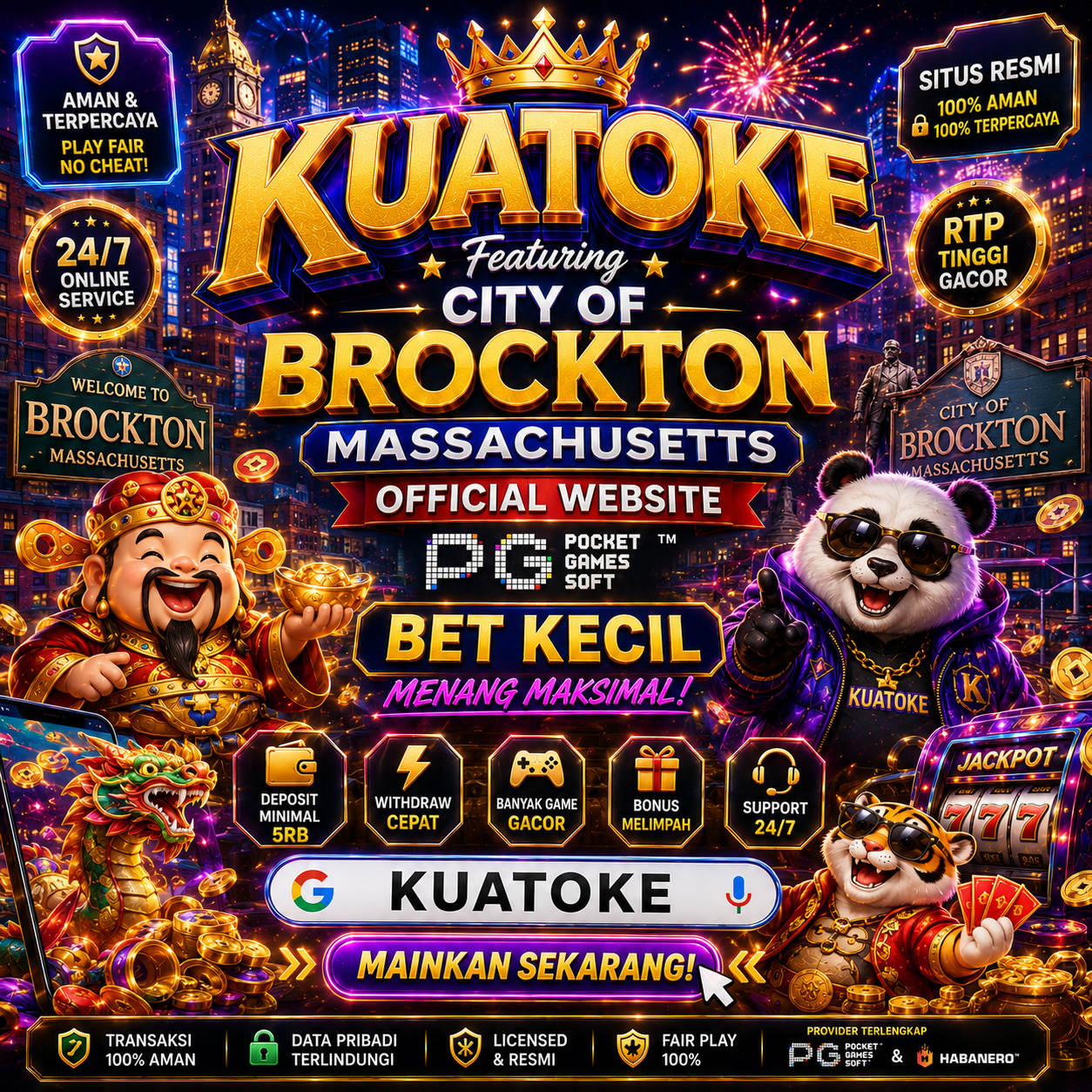 Tampilan platform Kuatoke PG Soft dengan bet kecil